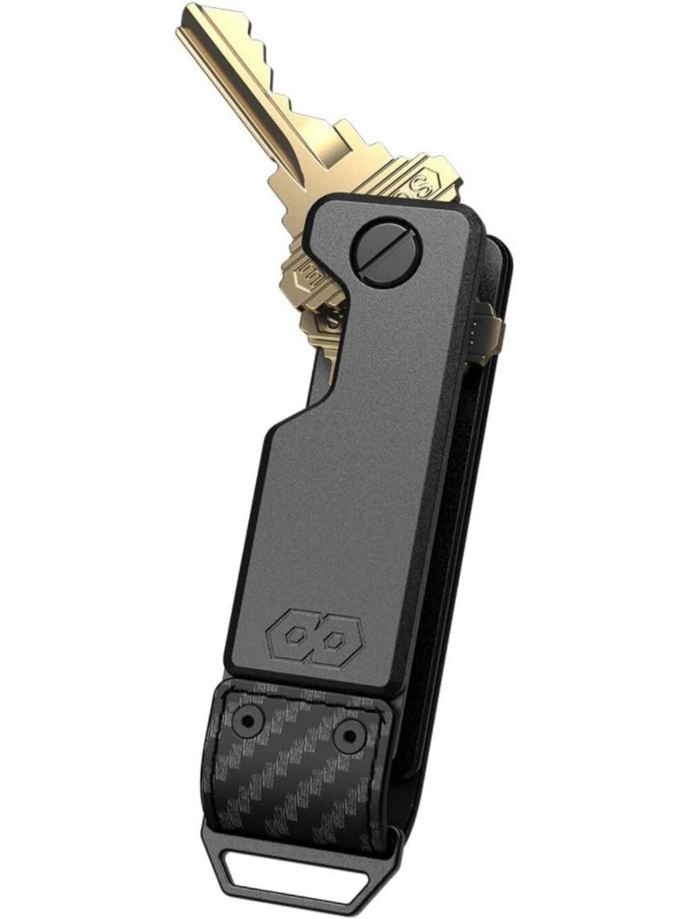 Stylish Carbon Fiber Leather & Metal Key Holder | Modern Design & Durable Finish